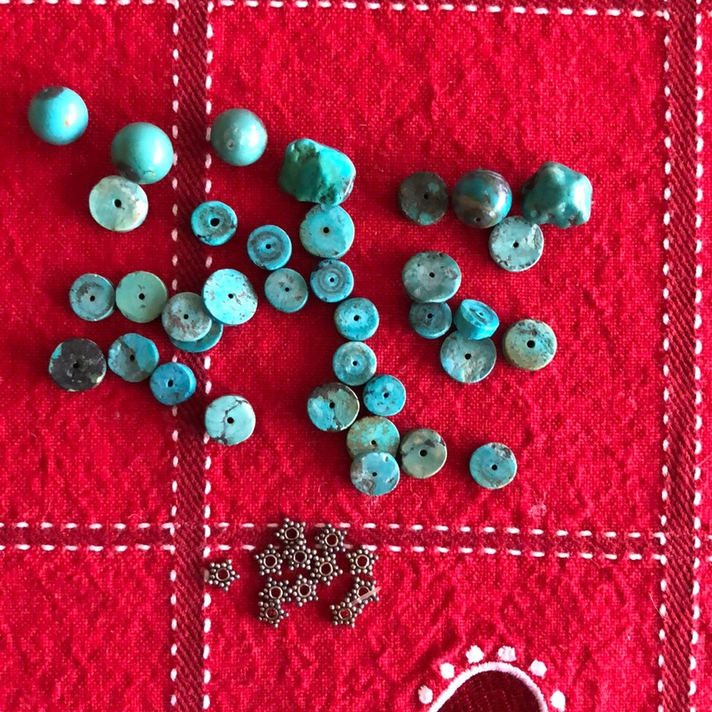 Loose Turquoise beads w/ sterling accents